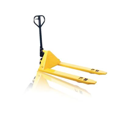 China Steel Hand Pallet Truck 2Ton 2.5Ton 3Ton 5Ton with 1150/1220mm ISO9001 Yellow 1-10T 200mm Nylon 1Set for sale