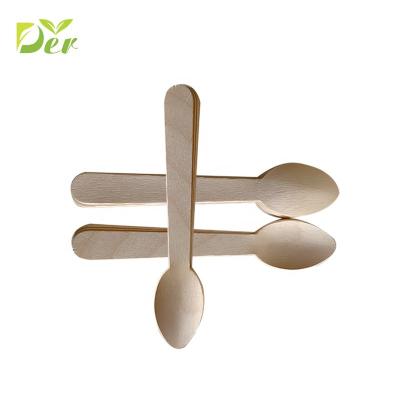 China Disposable Environmental Friendly Sterile Wooden Mini Disposable Spoon And Fork Set for sale