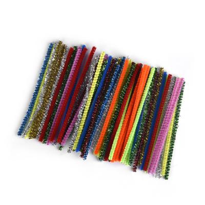 China New Diy Craft Art Children Educational Toys Jumbo Chenille Pipe Cleaners Tinsel Wire Deranged Rod for sale