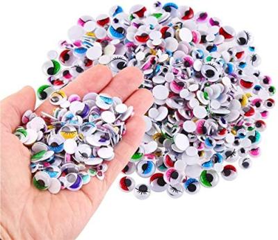 China Wholesale Diy Multi Colors Self Adhesive Wavy Googly Eyes With Eyelash DIY Scrapbooking Opener Toy Accessories for sale