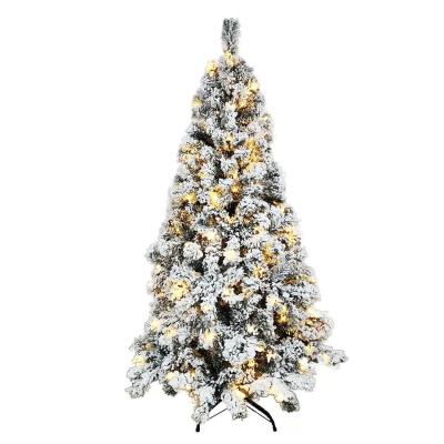 China High Quality Decoration 1.8m LED Artificial Light Polyester PVC Snowfall Christmas Tree For Christmas for sale