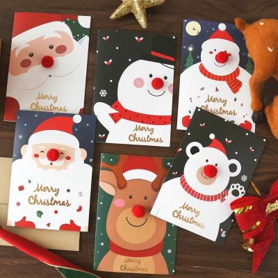 China China Wholesale Handmade Multi Design Cartoon Christmas Blessing Greetings Custom Printing Paper Cards for sale