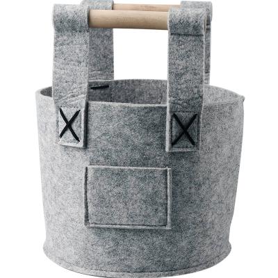 China Handmade Foldable Decorative Eco - Friendly Felt Sustainable Customized Reusable Fabric Storage Basket for sale