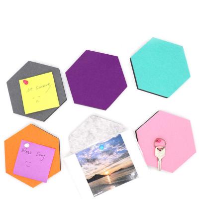 China Photo Felt Hexagonal Self Adhesive Cork Boards Handmade Wall Home Decoration With Pin for sale