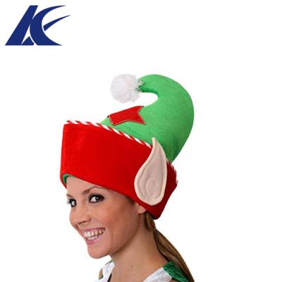 China Christmas Decoration New Arrival Customized Christmas Hats With Ears Felt Elf Santa Hats for sale