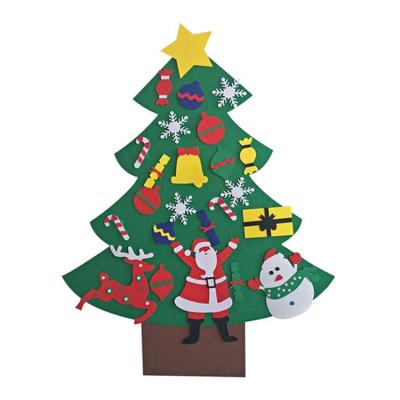 China Educational Home Christmas Decoration Kids Gifts Felt Felt Christmas Tree With Ornament Set for sale