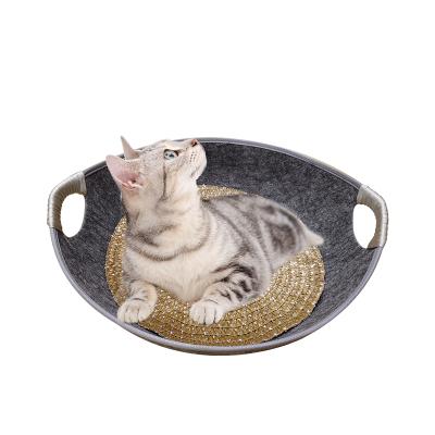 China Factory Direct Wholesale Sustainable Comfortable Soft Warm Pet Cave Felt Cat Bed for sale