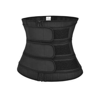 China 3 belts fitness belts detachable latex strap waist trainer women sports custom zipper breathable corset for sale