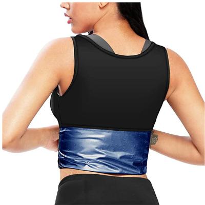 China Women Shaper Weight Loss Nuclear Combustion Heat Trapping Sweat Tank Top Polymer Shapewear Breathable Sauna Vest With Zipper for sale