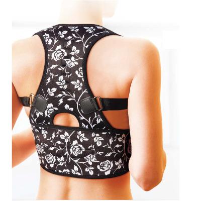 China Neoprene Back Braces Adjustable Breathable Neoprene Printing Back Orthopedic Spine Straightener For Women for sale