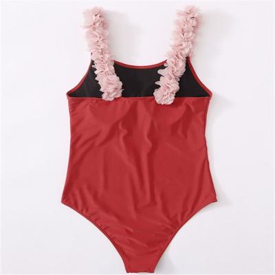 China Breathable New Product One Piece Swimsuit Ladies Plus Fat Solid Color Lace Up Bikini Large Size Swimwear for sale