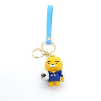 China Creative Cute Plush Cartoon Kakao Character Key Chain Key Chain Creative Rubber Mobile Phone Straps Couples Bag Pendant Favorite Gift for sale