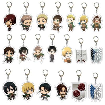 China ABS Anime Attack on Titan Q Version Acrylic Key Chain Cartoon Printed Key Chain Pendant Anime Figures Cosplay Jewelry Friends Gift for sale