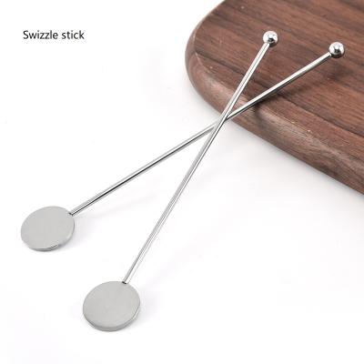 China Factory Direct Sale Stainless Steel Cocktail Stick Barware Tools Viable Reusable Cocktail Stick for sale