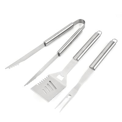 China New Arrival Easily Cleaned Stainless Steel Camping Barbecue Fork Professional Multifunctional Barbecue 3Pcs Set for sale