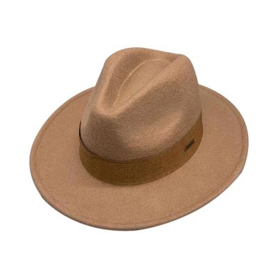 China Wholesale Luxury Women Casual Fedora Hat Felt Ladies Chapeau Fedora Wool Wide Brim Custom Panama Fashion Sombrero OEM for sale