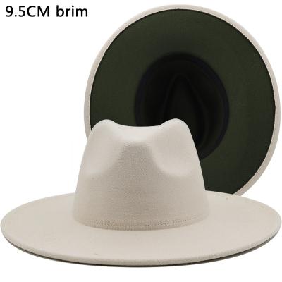 China Large Casual Waterdrop Unisex Brim Shape Fedora Hat Panama Wool Felt Top Fedora Hat For Men Women Cheap Derby Wedding Church Jazz Hats for sale