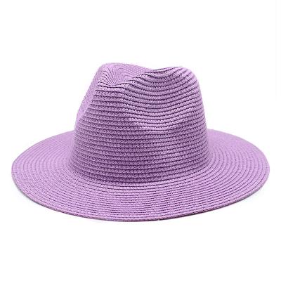 China Custom 100% Panama Straw Hat Band Colorful Foldable China Dobby Edge Wide Paper Fedora Cap for sale