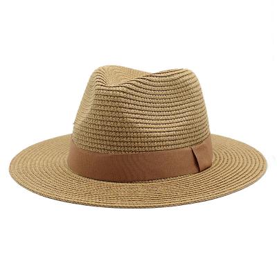 China Breathable Straw Hats Straw Hats Sun Straw Braid Floppy Fedora Beach Panama Women Dobby Men Summer Outdoor Spring Unisex Straw Hats for sale