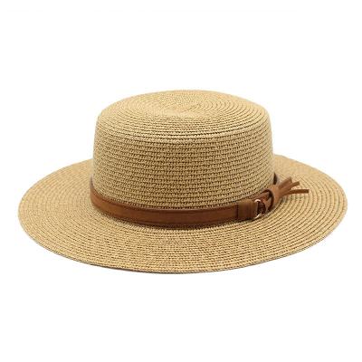 China Summer Jazz Straw Beach Hats Straw Panama Fedora Hat Large Head Dobby Sun Shading Paper High Quality Fashion Straw Hat Cap Unisex Adults for sale