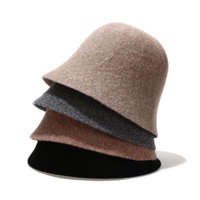 China Keep Warm 2022 New Bucket Wool Felt Hat For Men Women Autumn Winter Fashion Warm Woolen Bucket Hat Wholesale for sale