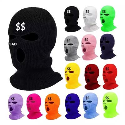 China Ski Mask Hat Solid Color Balaclava Face Mask Embroidery Balaclava COMMON Recycling Neon Mask Knitted Hat for sale