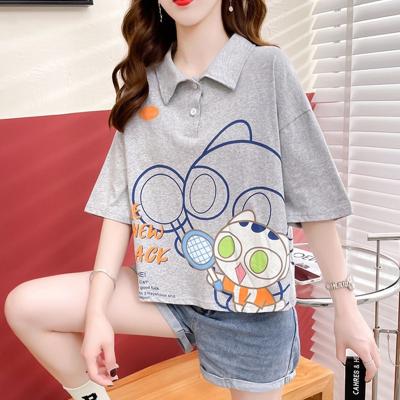 China T-shirt girl summer breathable short-sleeved clothes 2023 new high school students loose style casual shorts college upper clothes for sale