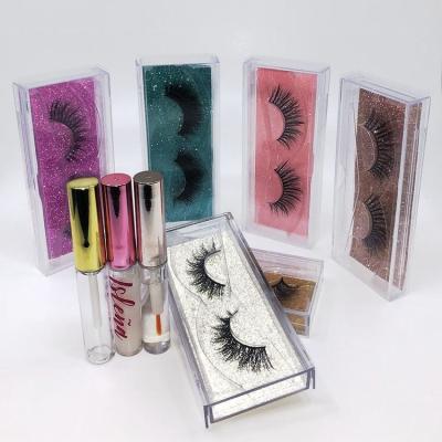 China Real Box 3D Mink Eyelashes Packing Mink Eye Lashes Private Label Wholesale 3D/5D/25mm Super Light Soft Thin Eyelash Extension Colorful Strip for sale