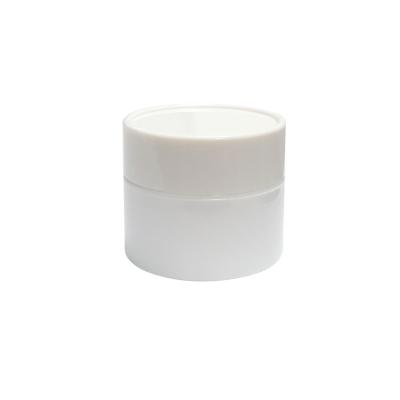 China Cosmetic Carry A 10ML Light Weight PP Milky White Plastic Cosmetic Cream Jars for sale