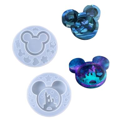 China Viable Mouse Head Bow Shaped Reusable Resin Molds Silicone Mold DIY Topper Decoration Resin Epoxy Casting Mold for sale