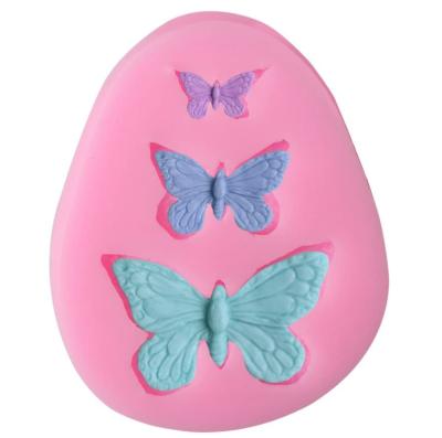 China Viable Mini Butterfly Molds Pink Polymer Clay Molds non-stick silicone fondant mold for for cake decorating for sale