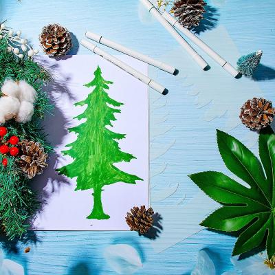 China PET Pine Stencils Art Painting Templates Stencils For Painting On Wood Wall Floor Decor Supplies Winter Holiday DIY for sale