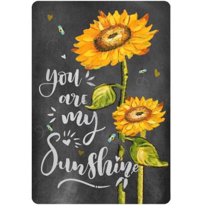 China Home Decor Vintage Europe Sunflower Metal Tin Bar Sign Country Farm Colorful Kitchen Wall Art Signs for sale