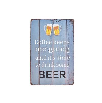 China Beer Metal Tin Signs Bar Pub Home Retro Dishes Beer Wall Sticker Europe Metal Beer Advertising Iron Painting for sale