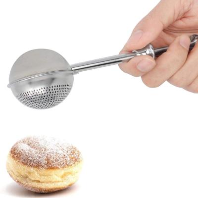 China Sustainable Flour Duster For Baking With One-handed Spring Handle Operation, Stainless Stee Pick Up And Dust Flour Sieve for sale