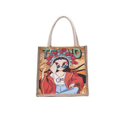 China Japanese Korean Tote Bag Women Style Fashion Handbag Cotton Canvas Jute Bag Handled Canvas Small for sale