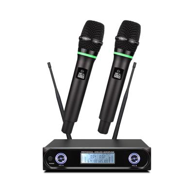 China YARMEE 2 Handheld Microphone Route Best Sound System UHF Handheld Wireless Microphone for sale