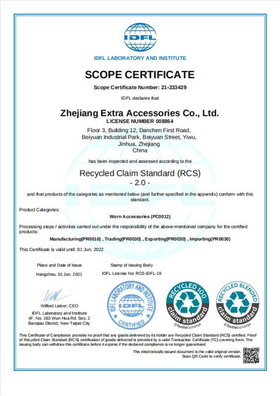 RCS - Zhejiang Extra Accessories Co., Ltd.