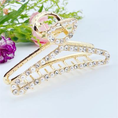 China Hair decoration high quality women hair clip claw large big metal hair claw clip gold metal hair claw 10cm for sale