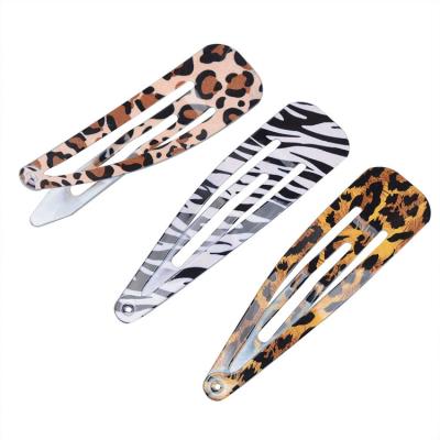 China Hair Decoration Leopard Print BB Clip Metal Kids Classic Animal Hair Clips Set Snap Hair Clips for sale