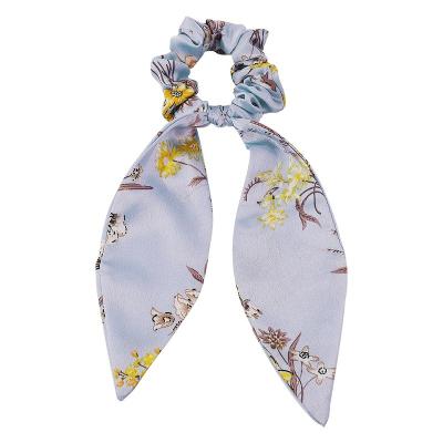 China Hair decoration; Custom Printed Elastic Ribbon Pony Tail Scrunchies Hair Tie Printing Hair Accessories Wholesale Silk Scarf Hair Band For Women for sale