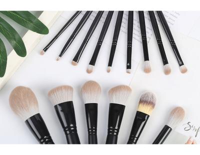 China Angular Blush 15PCS Luxury Make Up Brushes Vegan Set New Technology Fiber Material Makeup Brush Private Label for sale