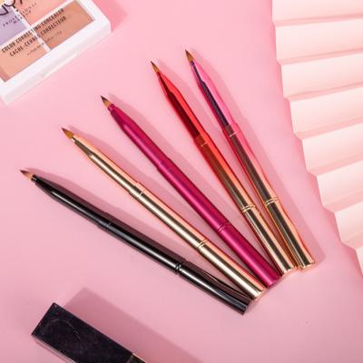 China Angular Blush Dual Retractable Lip Liner Eyeliner Brush Private Label Makeup Brushes for sale