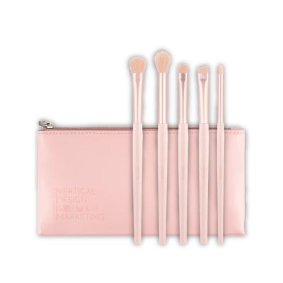 China 4PCS Skin-Friendly Pink Eye Makeup Brushes Natural Goat Hair Pony Hair Eye Shadow Eyeliner Eyebrow Eye Set Brush Make Up Brush Set With Bag for sale