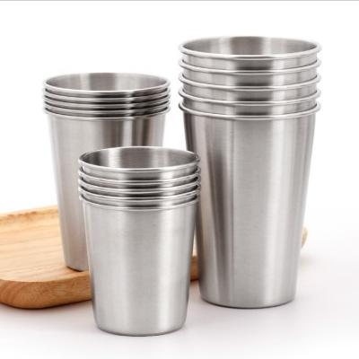 China Amazon Premium 304 Stainless Steel Drinking Water Mugs Viable Stackable Pint Mugs for Kids and Adults Metal Travel Camping Beer Glasses for sale