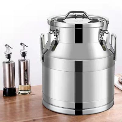 China Heavy Barrel Wine Freshness Preservation 304 Stainless Steel Milk Box Fermentation Pail Snack Containers Storage Tank With Silicone Sealed Lid for sale