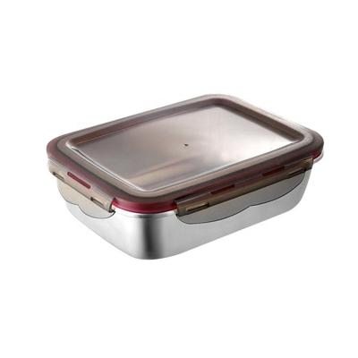 China Different Freshness Keeping Capacity 304 Stainless Steel Boxes Korean Sealed Food Container Bento Lunch BoxTransparent Korean Storage Boxes for sale