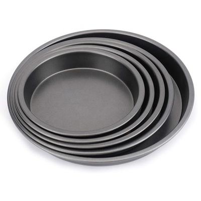 China Viable Non-Stick Pizza Pan For Oven Round Bake Tray Sheet Carbon Steel Pie Model Pan Baking Plate For Handmade Bakeware Bread Home Cake for sale