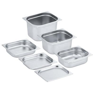 China Factory Price GN European Container Europe Style Stainless Steel Buffet Food Container Gelato Pan Anti Jam Steam Table Pans for sale