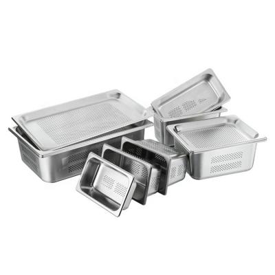 China Eco-friendly factory direct style anti-jamming and perforated stainless steel food container chafing dish American pan GN food containers for sale